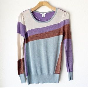 Bar III long sleeve metallic sweater